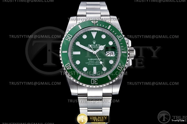 0720 ROLSUB0417B – Submariner 116610LV 904L SS SS Grn CLEAN V2 VS Stretchable 1048